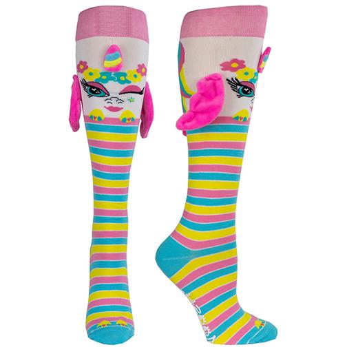 BILLIE 3D Unicorn socks with grip soles, wings & rainbow design – MooshWalks