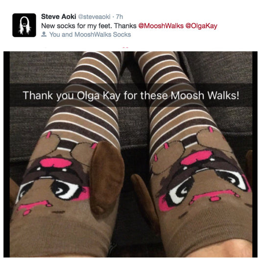 Steve Aoki is wearing MooshWalks Socks